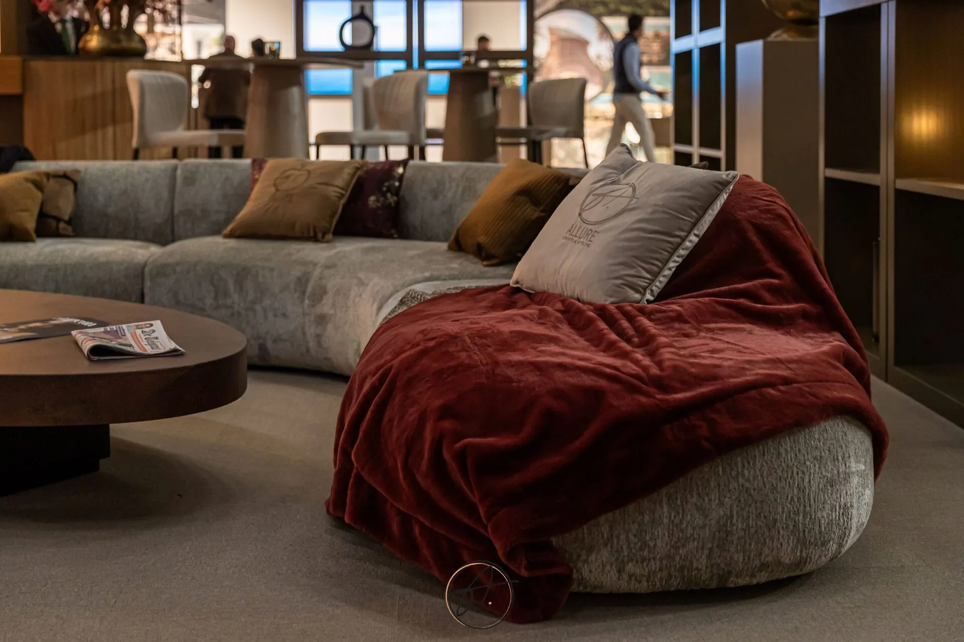 Detail van de tafelstyling in de stand