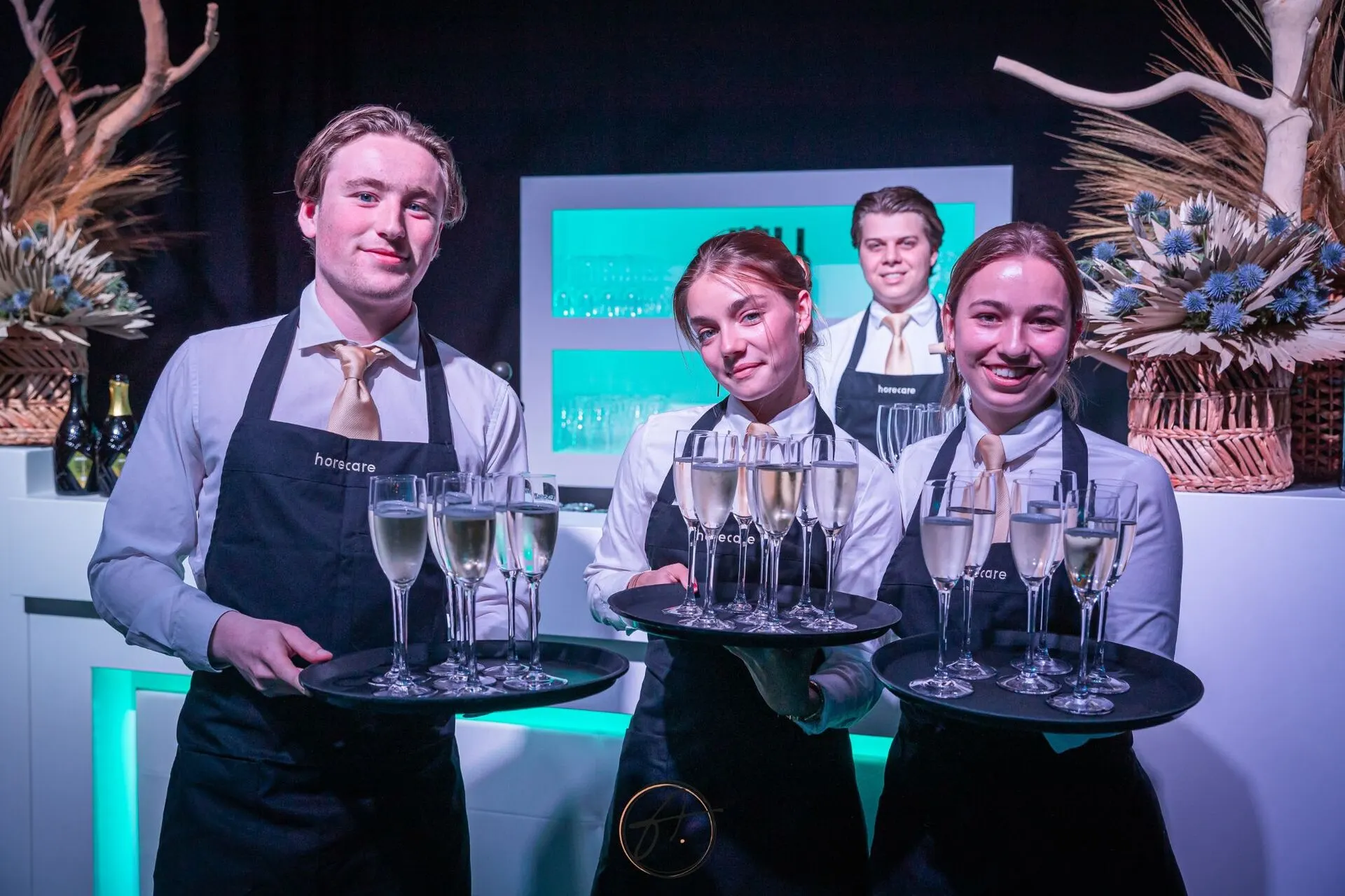 Opbouw van de styling op een evenementenlocatie